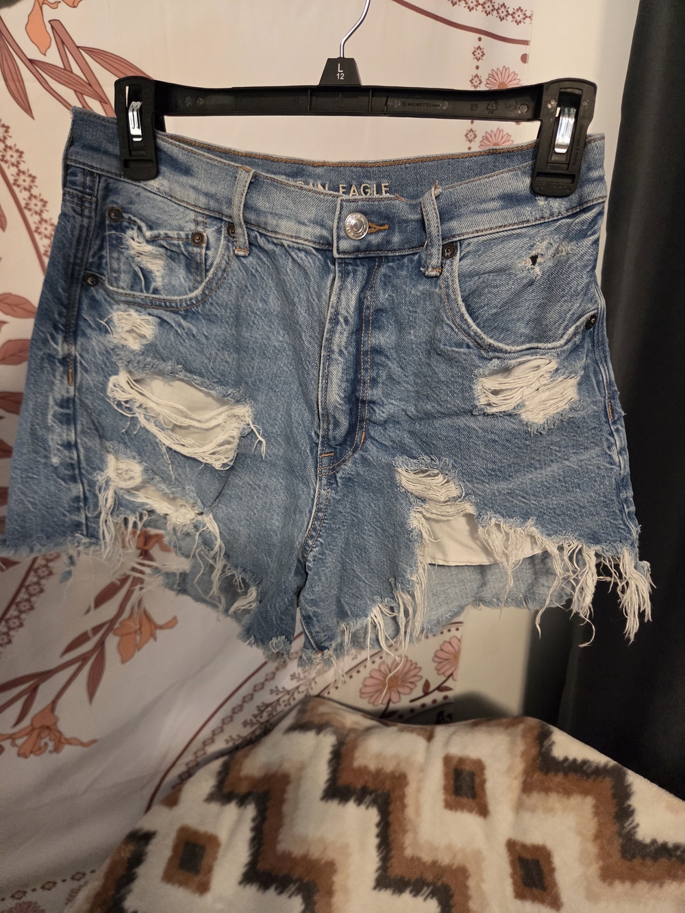 American Eagle Outfitters Distressed Denim Cutoff Shorts - Light Blue
